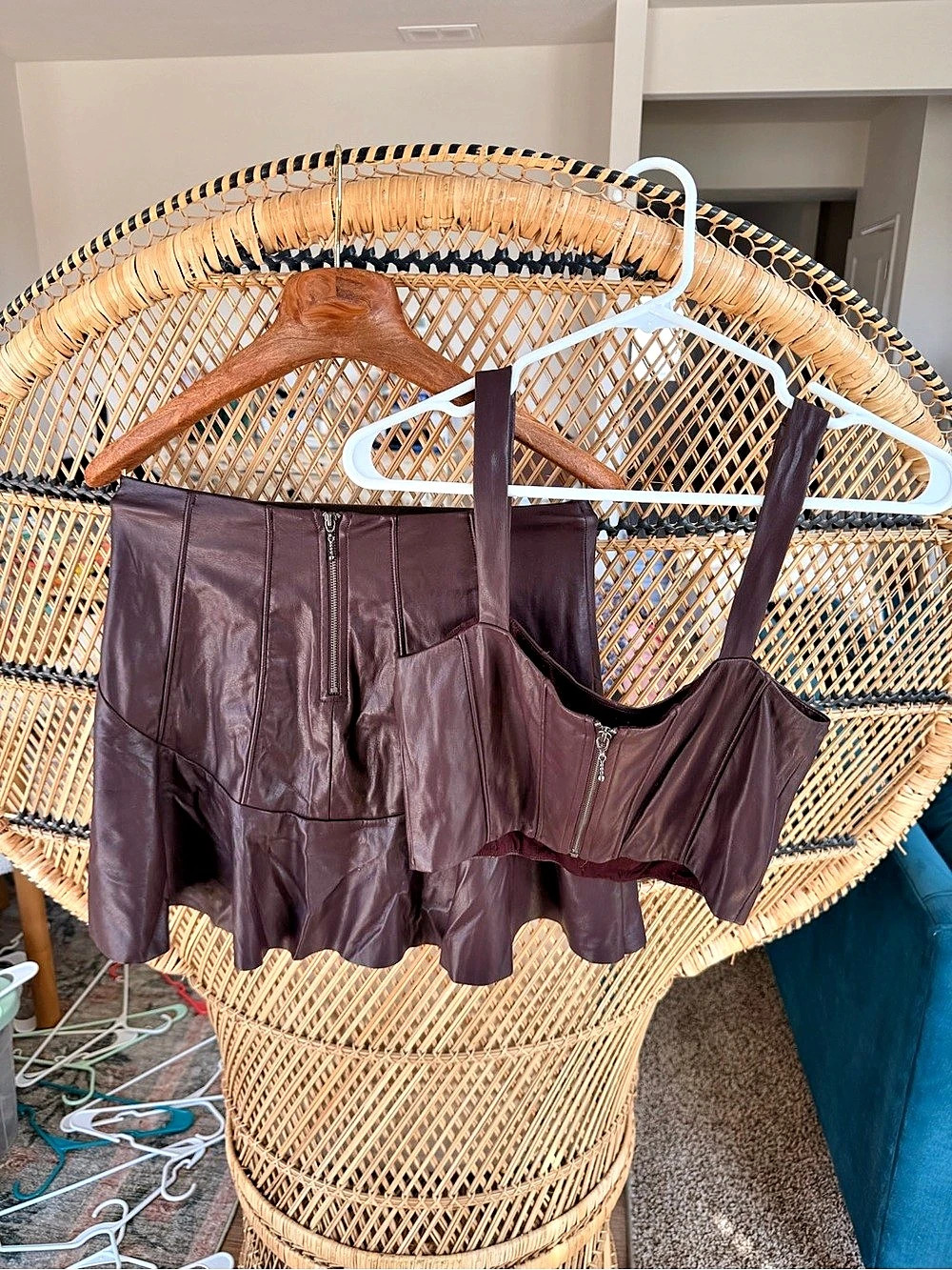 Saylor Graydon Set Mini Skirt Set in Brown Size Small